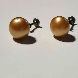 Vintage Faux Pearl Screwback Earrings